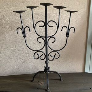 wrought iron candelabra-candle holder